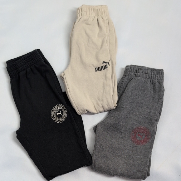 Puma Other - Set 3 Puma Kids Sweatpants - Black, Gray, and Cream Used Play Joggers